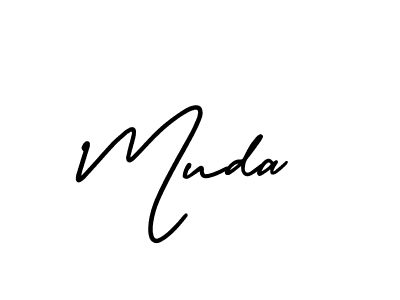 How to make Muda signature? AmerikaSignatureDemo-Regular is a professional autograph style. Create handwritten signature for Muda name. Muda signature style 3 images and pictures png