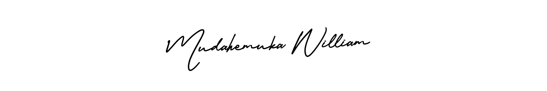 Make a short Mudahemuka William signature style. Manage your documents anywhere anytime using AmerikaSignatureDemo-Regular. Create and add eSignatures, submit forms, share and send files easily. Mudahemuka William signature style 3 images and pictures png
