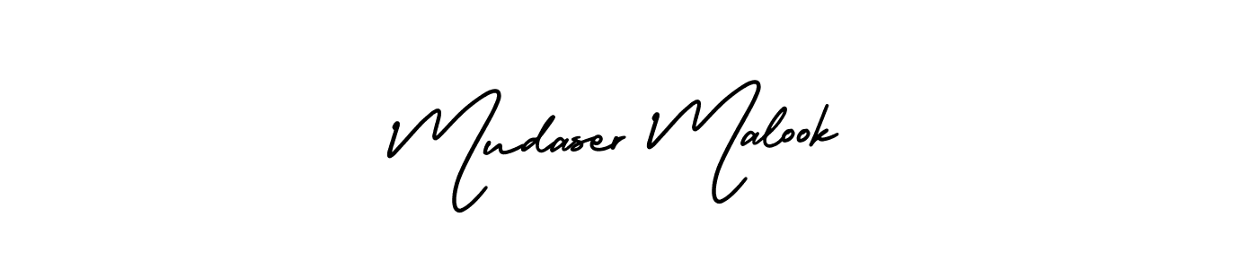 How to make Mudaser Malook name signature. Use AmerikaSignatureDemo-Regular style for creating short signs online. This is the latest handwritten sign. Mudaser Malook signature style 3 images and pictures png