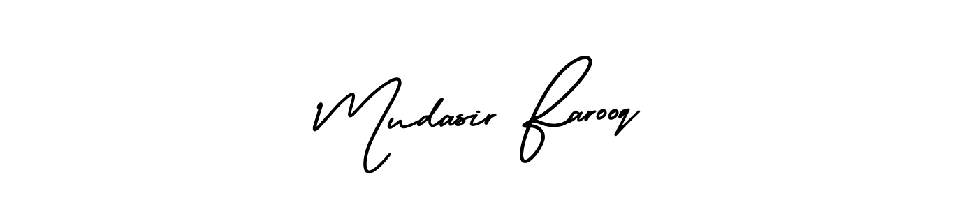 Design your own signature with our free online signature maker. With this signature software, you can create a handwritten (AmerikaSignatureDemo-Regular) signature for name Mudasir Farooq. Mudasir Farooq signature style 3 images and pictures png