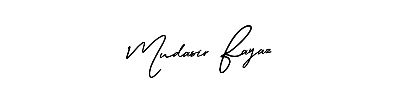 The best way (AmerikaSignatureDemo-Regular) to make a short signature is to pick only two or three words in your name. The name Mudasir Fayaz include a total of six letters. For converting this name. Mudasir Fayaz signature style 3 images and pictures png