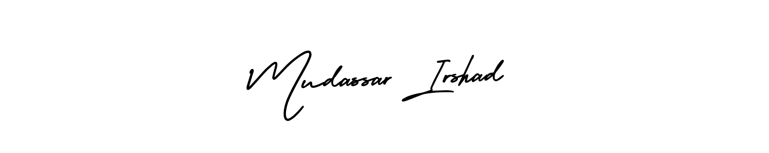 Use a signature maker to create a handwritten signature online. With this signature software, you can design (AmerikaSignatureDemo-Regular) your own signature for name Mudassar Irshad. Mudassar Irshad signature style 3 images and pictures png