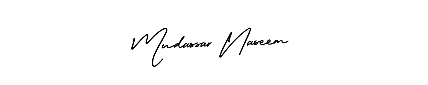 How to make Mudassar Naseem name signature. Use AmerikaSignatureDemo-Regular style for creating short signs online. This is the latest handwritten sign. Mudassar Naseem signature style 3 images and pictures png