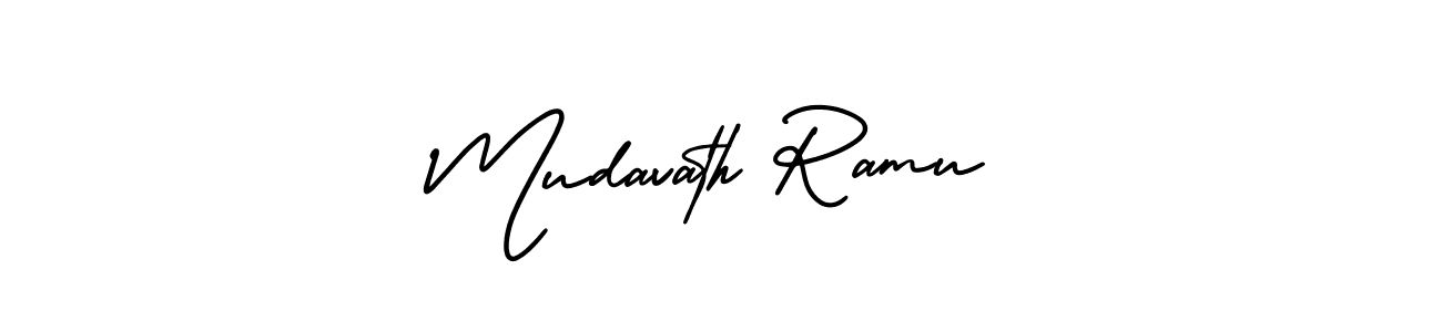 How to make Mudavath Ramu name signature. Use AmerikaSignatureDemo-Regular style for creating short signs online. This is the latest handwritten sign. Mudavath Ramu signature style 3 images and pictures png