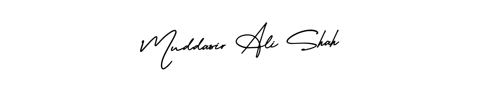 This is the best signature style for the Muddasir Ali Shah name. Also you like these signature font (AmerikaSignatureDemo-Regular). Mix name signature. Muddasir Ali Shah signature style 3 images and pictures png