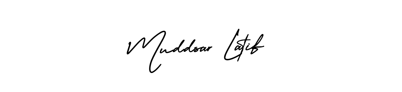 Design your own signature with our free online signature maker. With this signature software, you can create a handwritten (AmerikaSignatureDemo-Regular) signature for name Muddsar Latif. Muddsar Latif signature style 3 images and pictures png