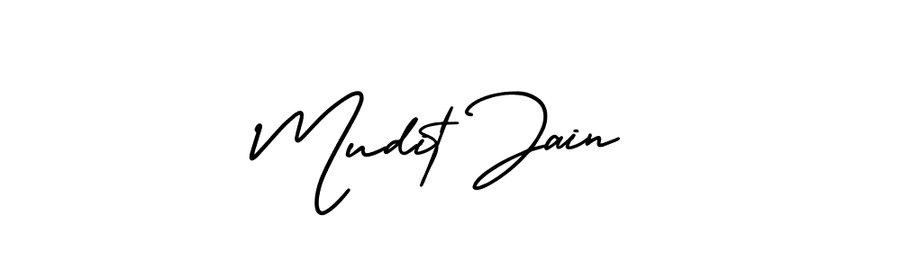 Mudit Jain stylish signature style. Best Handwritten Sign (AmerikaSignatureDemo-Regular) for my name. Handwritten Signature Collection Ideas for my name Mudit Jain. Mudit Jain signature style 3 images and pictures png