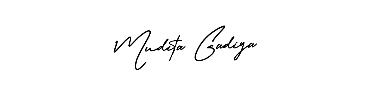 How to Draw Mudita Gadiya signature style? AmerikaSignatureDemo-Regular is a latest design signature styles for name Mudita Gadiya. Mudita Gadiya signature style 3 images and pictures png
