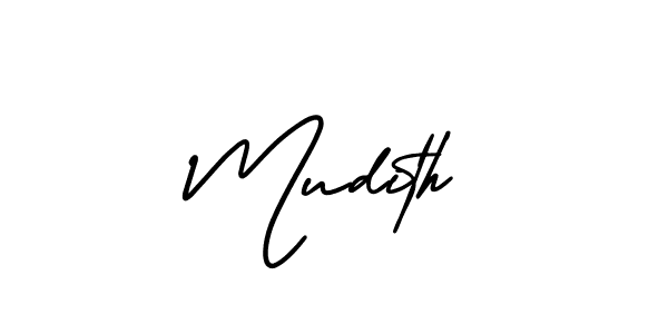if you are searching for the best signature style for your name Mudith. so please give up your signature search. here we have designed multiple signature styles  using AmerikaSignatureDemo-Regular. Mudith signature style 3 images and pictures png