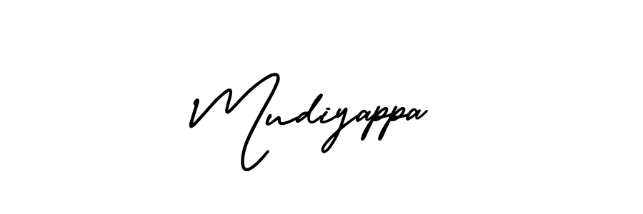 You should practise on your own different ways (AmerikaSignatureDemo-Regular) to write your name (Mudiyappa) in signature. don't let someone else do it for you. Mudiyappa signature style 3 images and pictures png