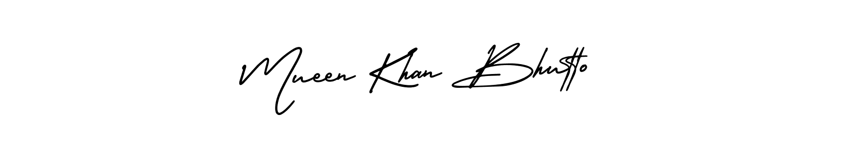 AmerikaSignatureDemo-Regular is a professional signature style that is perfect for those who want to add a touch of class to their signature. It is also a great choice for those who want to make their signature more unique. Get Mueen Khan Bhutto name to fancy signature for free. Mueen Khan Bhutto signature style 3 images and pictures png