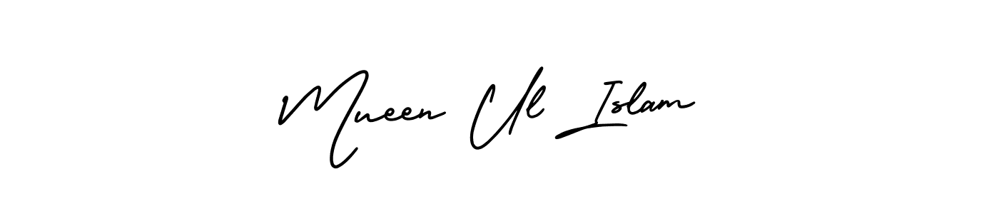 Design your own signature with our free online signature maker. With this signature software, you can create a handwritten (AmerikaSignatureDemo-Regular) signature for name Mueen Ul Islam. Mueen Ul Islam signature style 3 images and pictures png