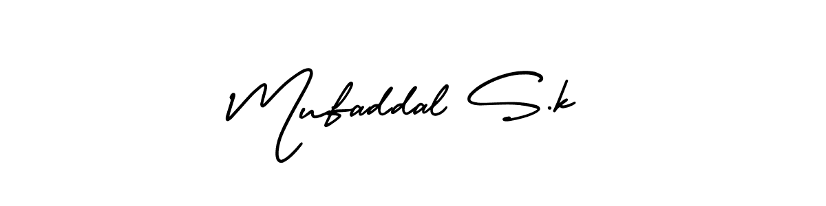 Design your own signature with our free online signature maker. With this signature software, you can create a handwritten (AmerikaSignatureDemo-Regular) signature for name Mufaddal S.k. Mufaddal S.k signature style 3 images and pictures png