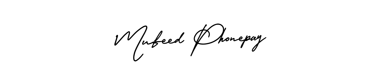 Mufeed Phonepay stylish signature style. Best Handwritten Sign (AmerikaSignatureDemo-Regular) for my name. Handwritten Signature Collection Ideas for my name Mufeed Phonepay. Mufeed Phonepay signature style 3 images and pictures png