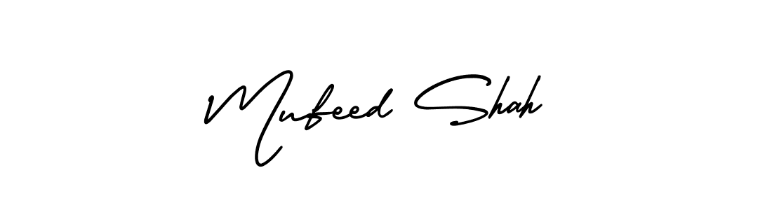 It looks lik you need a new signature style for name Mufeed Shah. Design unique handwritten (AmerikaSignatureDemo-Regular) signature with our free signature maker in just a few clicks. Mufeed Shah signature style 3 images and pictures png