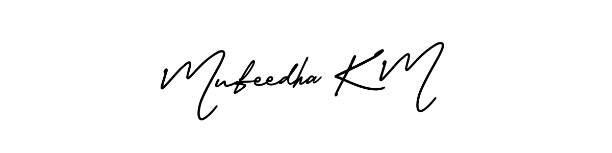 Design your own signature with our free online signature maker. With this signature software, you can create a handwritten (AmerikaSignatureDemo-Regular) signature for name Mufeedha K M. Mufeedha K M signature style 3 images and pictures png
