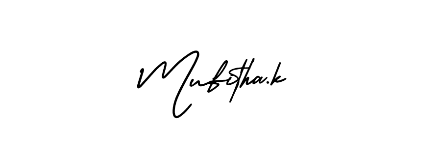 Mufitha.k stylish signature style. Best Handwritten Sign (AmerikaSignatureDemo-Regular) for my name. Handwritten Signature Collection Ideas for my name Mufitha.k. Mufitha.k signature style 3 images and pictures png
