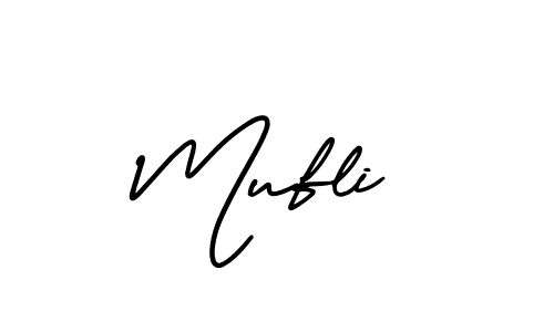 How to make Mufli signature? AmerikaSignatureDemo-Regular is a professional autograph style. Create handwritten signature for Mufli name. Mufli signature style 3 images and pictures png