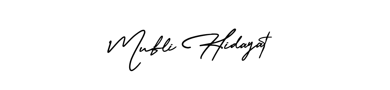 You should practise on your own different ways (AmerikaSignatureDemo-Regular) to write your name (Mufli Hidayat) in signature. don't let someone else do it for you. Mufli Hidayat signature style 3 images and pictures png