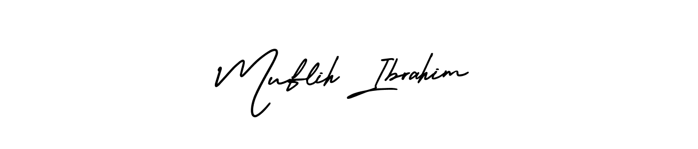 Create a beautiful signature design for name Muflih Ibrahim. With this signature (AmerikaSignatureDemo-Regular) fonts, you can make a handwritten signature for free. Muflih Ibrahim signature style 3 images and pictures png