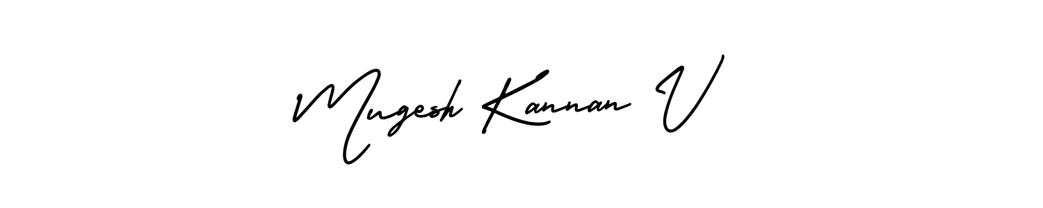 AmerikaSignatureDemo-Regular is a professional signature style that is perfect for those who want to add a touch of class to their signature. It is also a great choice for those who want to make their signature more unique. Get Mugesh Kannan V name to fancy signature for free. Mugesh Kannan V signature style 3 images and pictures png