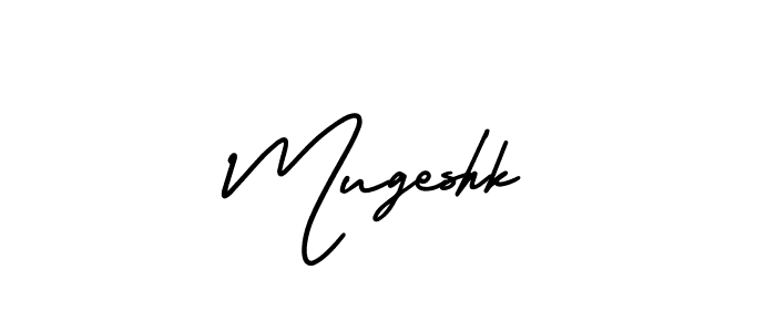 How to make Mugeshk name signature. Use AmerikaSignatureDemo-Regular style for creating short signs online. This is the latest handwritten sign. Mugeshk signature style 3 images and pictures png