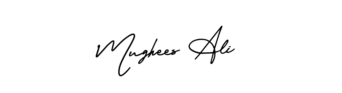 This is the best signature style for the Mughees Ali name. Also you like these signature font (AmerikaSignatureDemo-Regular). Mix name signature. Mughees Ali signature style 3 images and pictures png