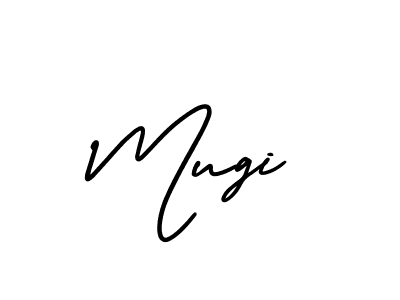 How to make Mugi signature? AmerikaSignatureDemo-Regular is a professional autograph style. Create handwritten signature for Mugi name. Mugi signature style 3 images and pictures png