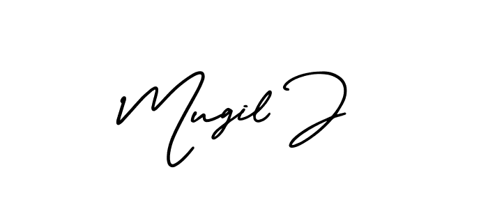 if you are searching for the best signature style for your name Mugil J. so please give up your signature search. here we have designed multiple signature styles  using AmerikaSignatureDemo-Regular. Mugil J signature style 3 images and pictures png