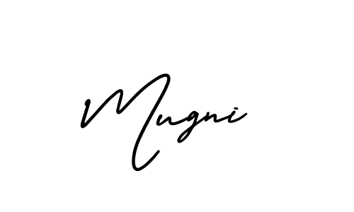 Use a signature maker to create a handwritten signature online. With this signature software, you can design (AmerikaSignatureDemo-Regular) your own signature for name Mugni. Mugni signature style 3 images and pictures png