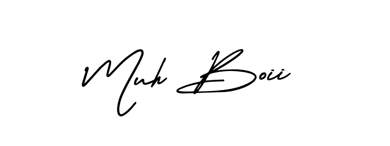 Create a beautiful signature design for name Muh Boii. With this signature (AmerikaSignatureDemo-Regular) fonts, you can make a handwritten signature for free. Muh Boii signature style 3 images and pictures png