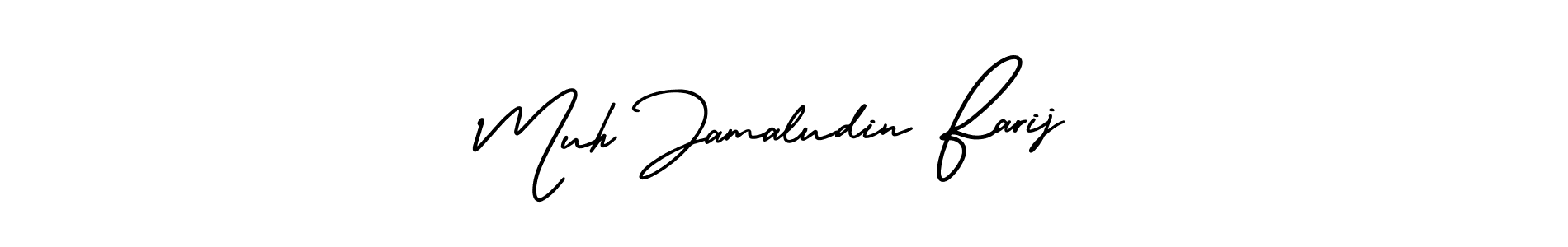 Also You can easily find your signature by using the search form. We will create Muh Jamaludin Farij name handwritten signature images for you free of cost using AmerikaSignatureDemo-Regular sign style. Muh Jamaludin Farij signature style 3 images and pictures png