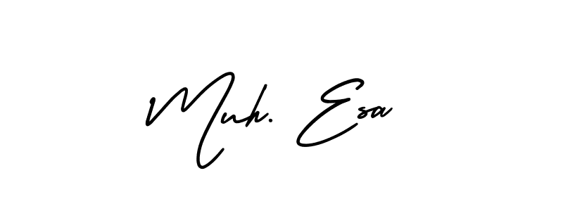 Also You can easily find your signature by using the search form. We will create Muh. Esa name handwritten signature images for you free of cost using AmerikaSignatureDemo-Regular sign style. Muh. Esa signature style 3 images and pictures png
