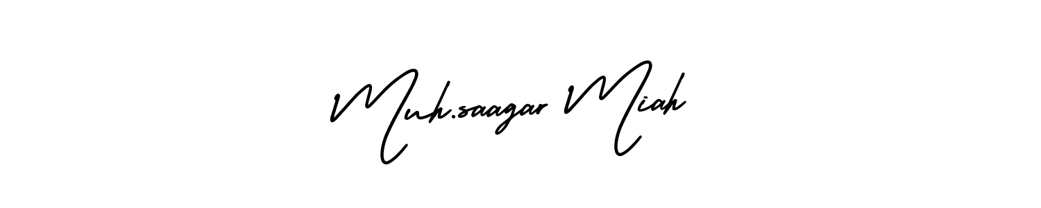 Use a signature maker to create a handwritten signature online. With this signature software, you can design (AmerikaSignatureDemo-Regular) your own signature for name Muh.saagar Miah. Muh.saagar Miah signature style 3 images and pictures png