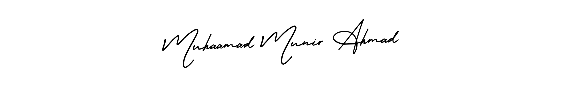 Make a beautiful signature design for name Muhaamad Munir Ahmad. With this signature (AmerikaSignatureDemo-Regular) style, you can create a handwritten signature for free. Muhaamad Munir Ahmad signature style 3 images and pictures png