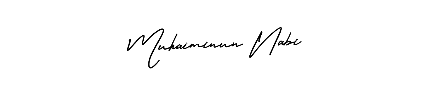 Create a beautiful signature design for name Muhaiminun Nabi. With this signature (AmerikaSignatureDemo-Regular) fonts, you can make a handwritten signature for free. Muhaiminun Nabi signature style 3 images and pictures png