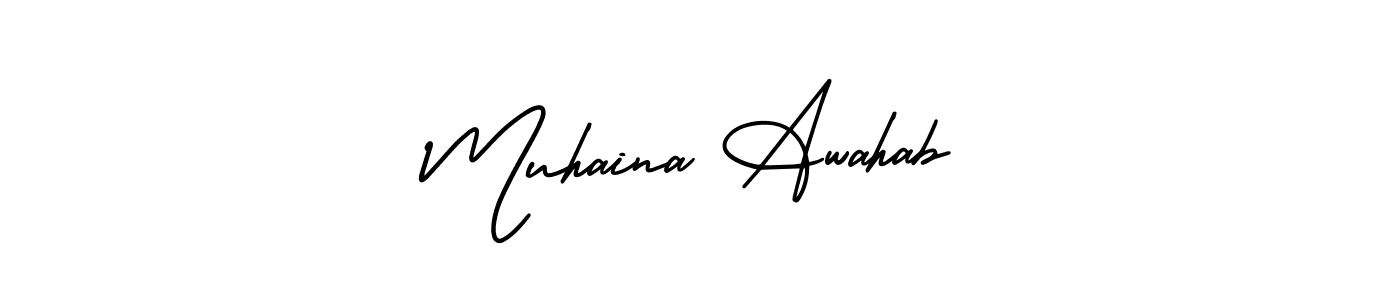 You can use this online signature creator to create a handwritten signature for the name Muhaina Awahab. This is the best online autograph maker. Muhaina Awahab signature style 3 images and pictures png