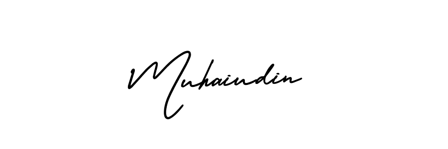 How to Draw Muhaiudin signature style? AmerikaSignatureDemo-Regular is a latest design signature styles for name Muhaiudin. Muhaiudin signature style 3 images and pictures png