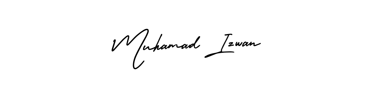 You should practise on your own different ways (AmerikaSignatureDemo-Regular) to write your name (Muhamad Izwan) in signature. don't let someone else do it for you. Muhamad Izwan signature style 3 images and pictures png