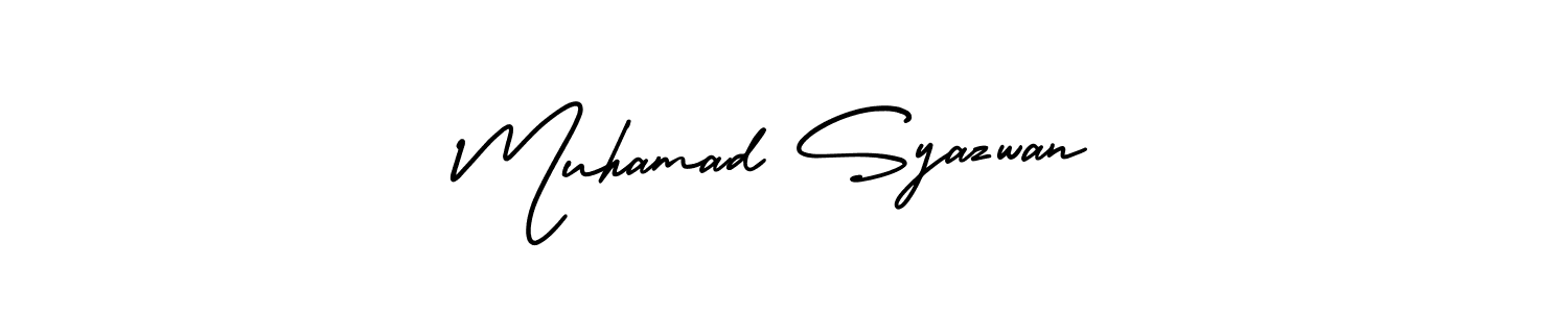 Use a signature maker to create a handwritten signature online. With this signature software, you can design (AmerikaSignatureDemo-Regular) your own signature for name Muhamad Syazwan. Muhamad Syazwan signature style 3 images and pictures png
