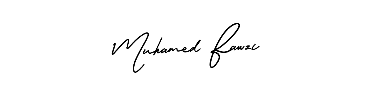 This is the best signature style for the Muhamed Fawzi name. Also you like these signature font (AmerikaSignatureDemo-Regular). Mix name signature. Muhamed Fawzi signature style 3 images and pictures png