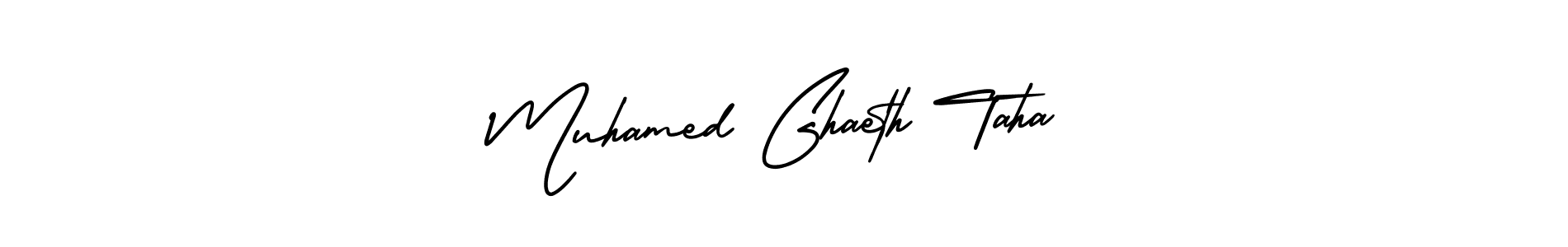 Design your own signature with our free online signature maker. With this signature software, you can create a handwritten (AmerikaSignatureDemo-Regular) signature for name Muhamed Ghaeth Taha. Muhamed Ghaeth Taha signature style 3 images and pictures png