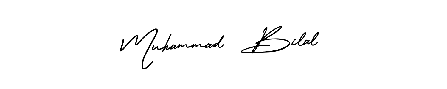 This is the best signature style for the Muhammad  Bilal name. Also you like these signature font (AmerikaSignatureDemo-Regular). Mix name signature. Muhammad  Bilal signature style 3 images and pictures png