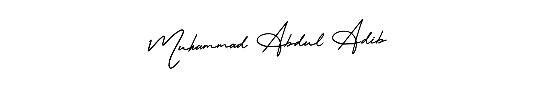 You should practise on your own different ways (AmerikaSignatureDemo-Regular) to write your name (Muhammad Abdul Adib) in signature. don't let someone else do it for you. Muhammad Abdul Adib signature style 3 images and pictures png