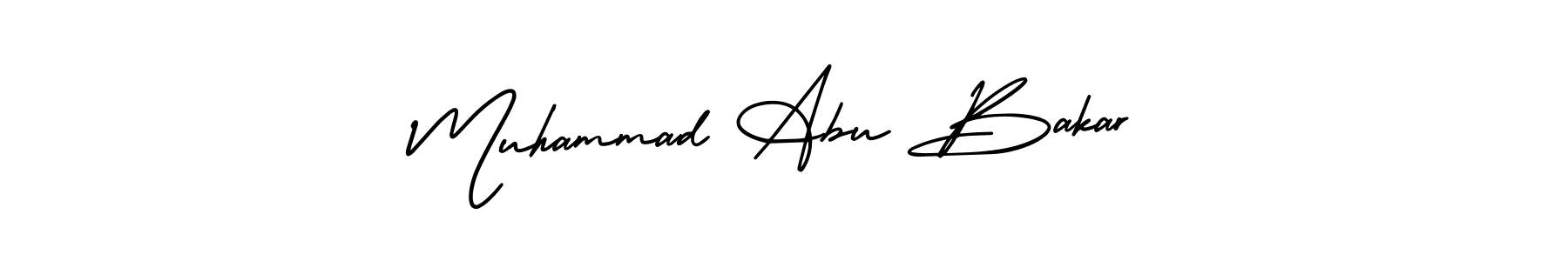You should practise on your own different ways (AmerikaSignatureDemo-Regular) to write your name (Muhammad Abu Bakar) in signature. don't let someone else do it for you. Muhammad Abu Bakar signature style 3 images and pictures png