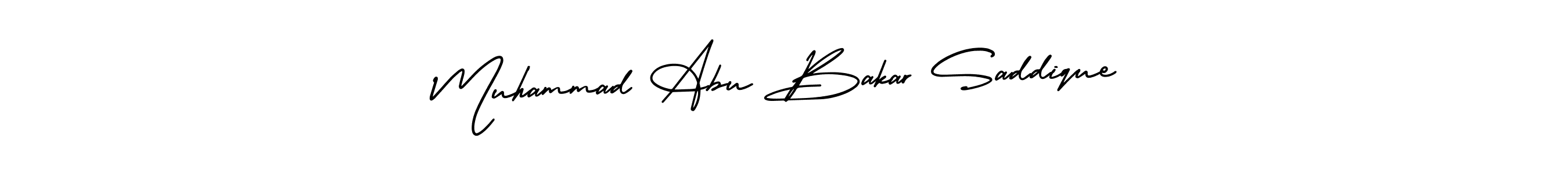 The best way (AmerikaSignatureDemo-Regular) to make a short signature is to pick only two or three words in your name. The name Muhammad Abu Bakar Saddique include a total of six letters. For converting this name. Muhammad Abu Bakar Saddique signature style 3 images and pictures png