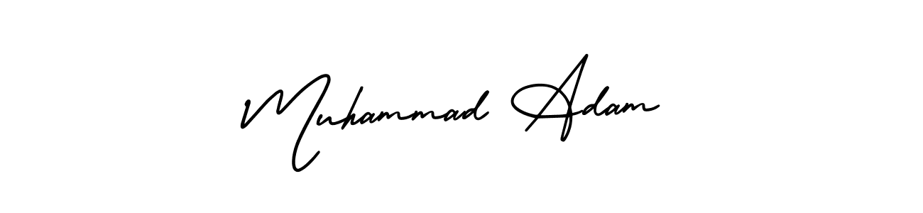 The best way (AmerikaSignatureDemo-Regular) to make a short signature is to pick only two or three words in your name. The name Muhammad Adam include a total of six letters. For converting this name. Muhammad Adam signature style 3 images and pictures png