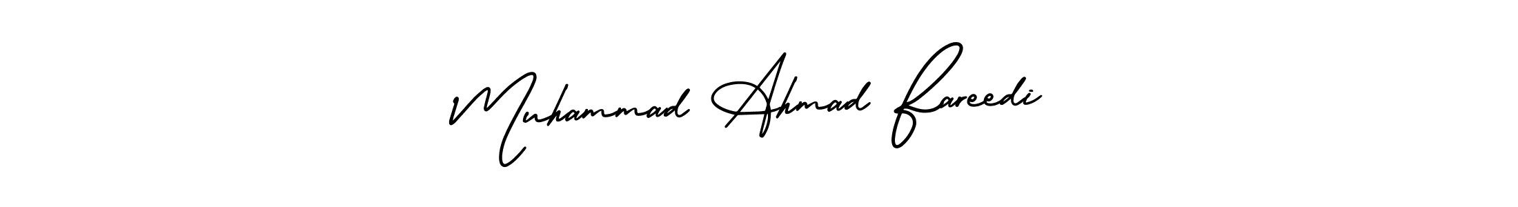 AmerikaSignatureDemo-Regular is a professional signature style that is perfect for those who want to add a touch of class to their signature. It is also a great choice for those who want to make their signature more unique. Get Muhammad Ahmad Fareedi name to fancy signature for free. Muhammad Ahmad Fareedi signature style 3 images and pictures png