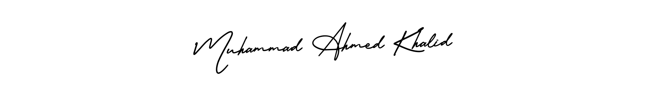 Use a signature maker to create a handwritten signature online. With this signature software, you can design (AmerikaSignatureDemo-Regular) your own signature for name Muhammad Ahmed Khalid. Muhammad Ahmed Khalid signature style 3 images and pictures png