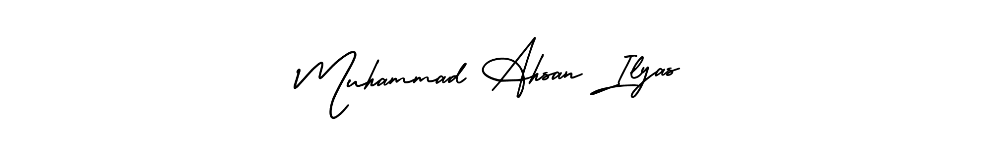 This is the best signature style for the Muhammad Ahsan Ilyas name. Also you like these signature font (AmerikaSignatureDemo-Regular). Mix name signature. Muhammad Ahsan Ilyas signature style 3 images and pictures png